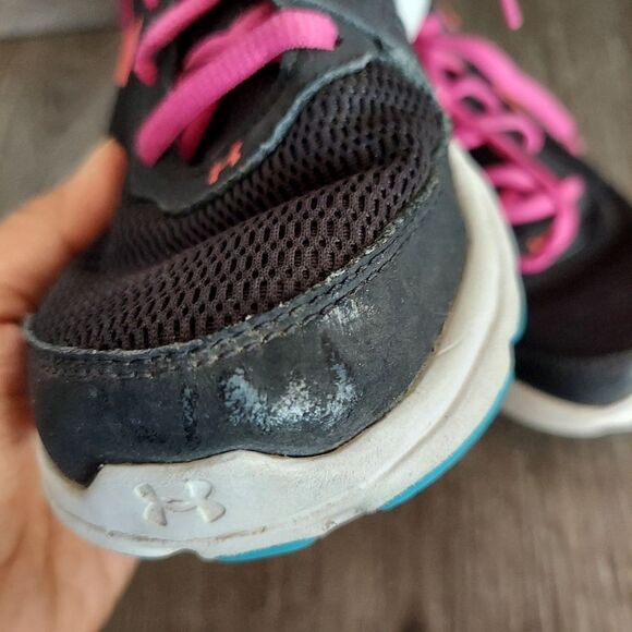 Under Armour Shoes Youth 4 Micro G Speed Swift Pink Black Mesh - Picture 8 of 11